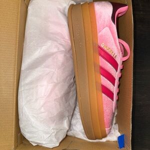 Adidas Pink and Red Gazelle Sneakers